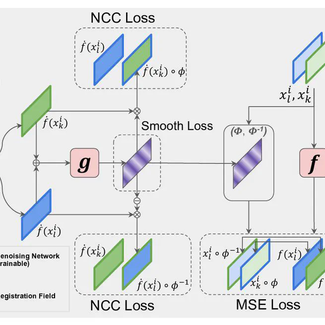 Self-supervised OCT image denoising with slice-to-slice registration and reconstruction